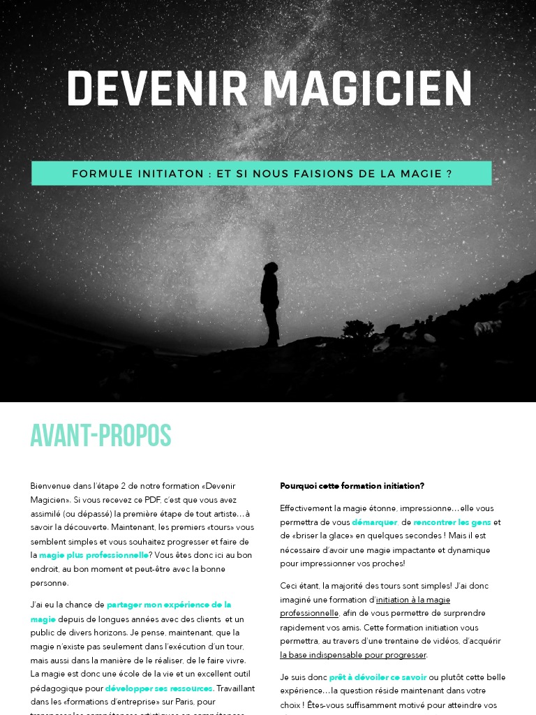Initiation à la Magie Professionnelle | PDF | Magie (Illusion)