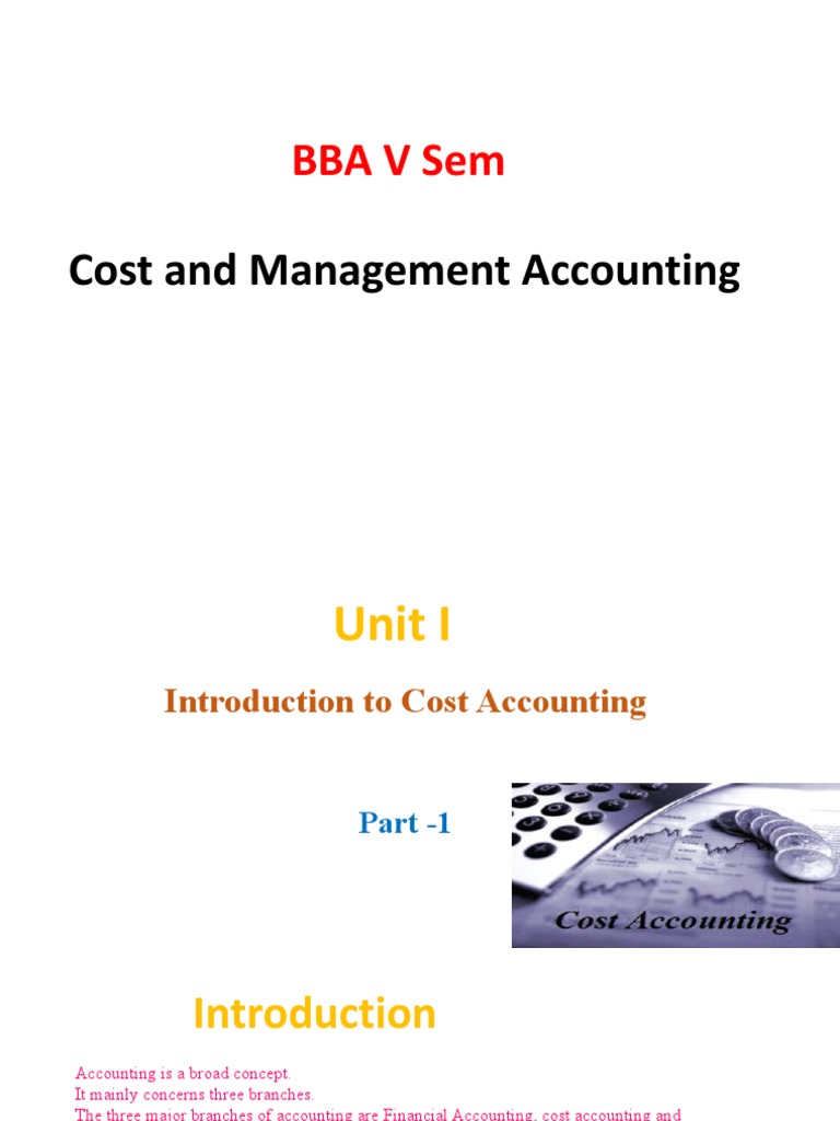 Cost and Management Accounting Overview | PDF | Cost Accounting | Cost
