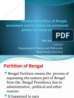 Lecture 6 - Partition of Bengal, Its Annulment and Its Impact On Hindu-Muslim Relations