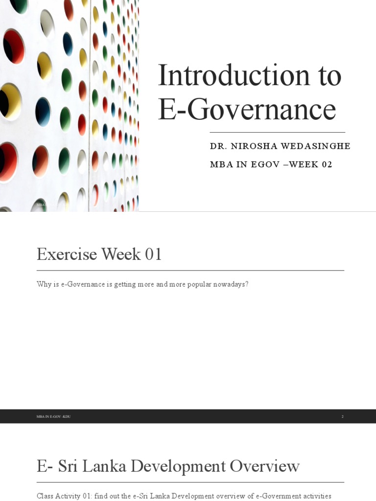 E-Governance in Sri Lanka Overview | PDF | E Government | Interoperability