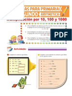 Multiplicación Por 10 100 y 1000 Para Segundo de Primaria