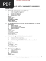 Chapter 2: Demand, Supply, and Market Equilibrium: Multiple Choice