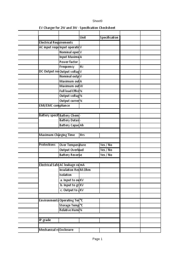 IPEC EV Charger Specifications Sheet | PDF