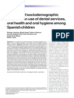 Influence of Sociodemographic Variables On Use of Dental Services, Oral Health and Oral Hygiene Among Spanish Children