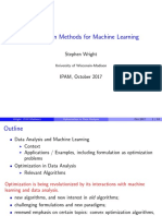 Optimization Methods For Machine Learning: Stephen Wright