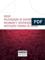 Dossie Militarizacao Andes e Sociedade Militar