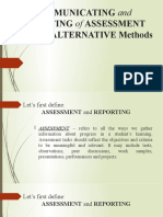 Communicating and Reporting of Assessment Data From Alternative