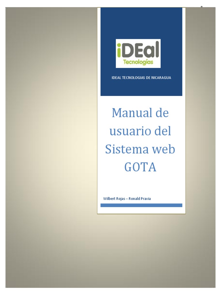 Manual de Usuario del Sistema GOTA | PDF | Usuario (informática ...