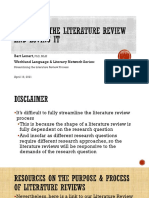 Surviving The Literature Review and Loving It by Bart Lenart