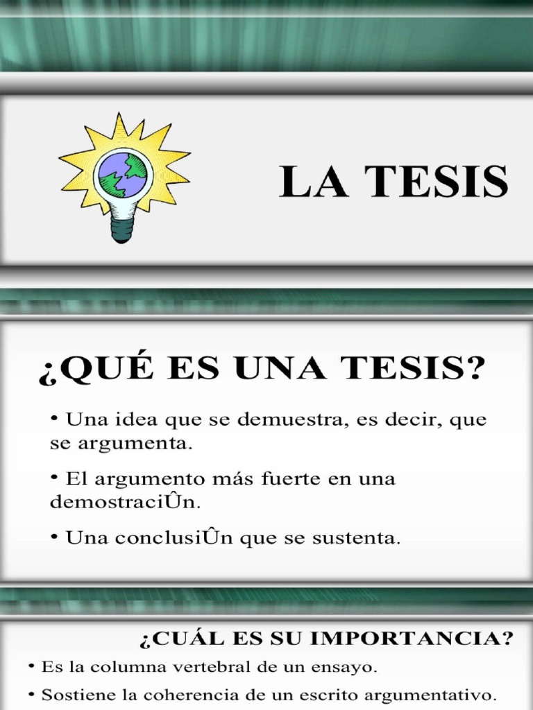 La Tesis y Sus Argumentos 1 | PDF