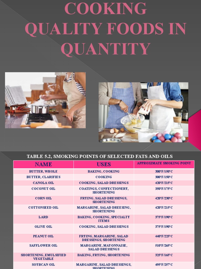 Cooking Methods and Quality Oils | PDF | Shortening | Grilling