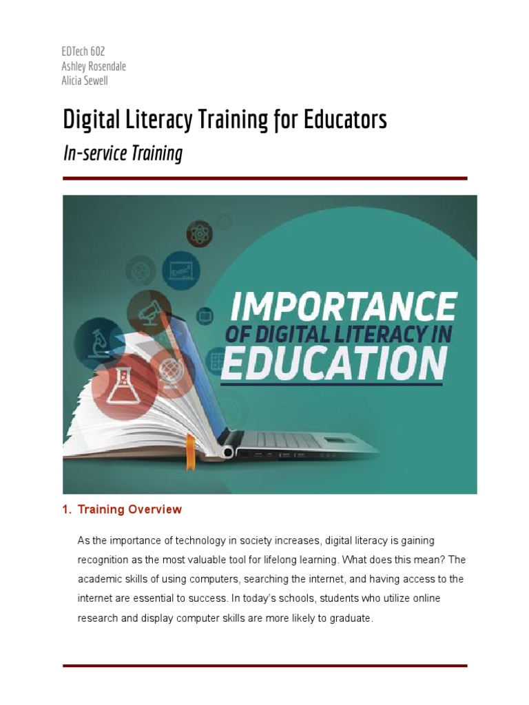 Digital Literacy Training for Educators | PDF | Literacy | Schools