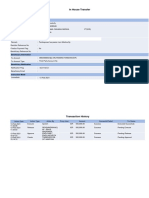 In House Transfer: Transaction Status Transfer Information