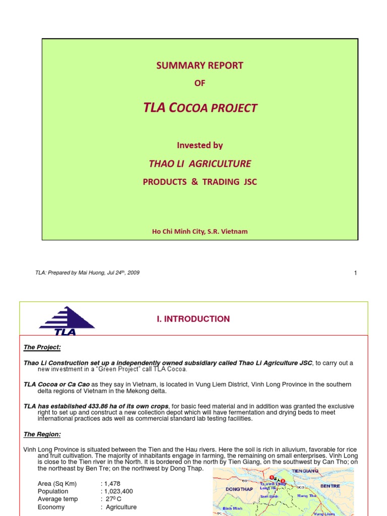 PRESENTATION OF COCOA PROJECT Jul 24th, 2009 | PDF | Cocoa Bean | Food ...