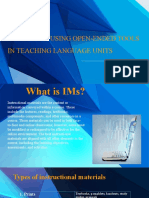 Making Ims Using Open-Ended Tools in Teaching Language Units