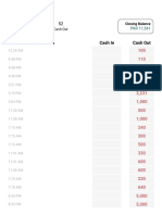 Cashbook Transactions Cash in Cash Out