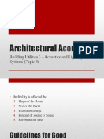 Architectural Acoustics: Building Utilities 3 - Acoustics and Lighting Systems (Topic 4)