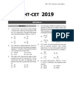 MHT CET 2019 Previous Year Paper