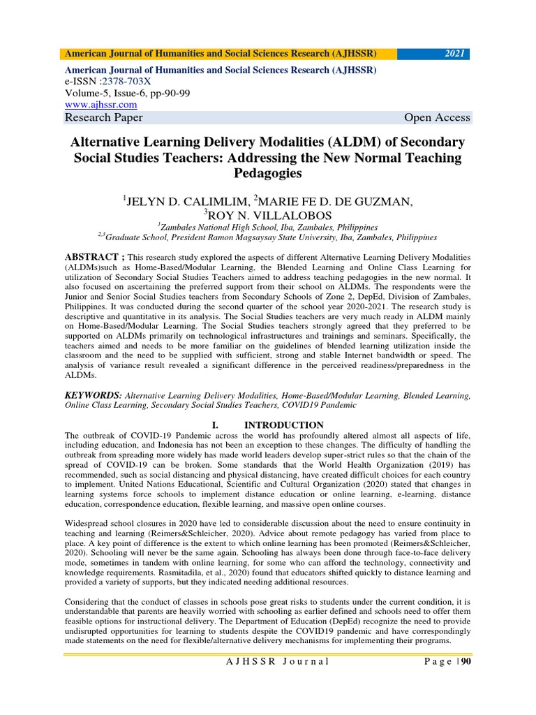 ALDM in Social Studies Teaching | PDF | Educational Technology ...