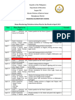 Maramag Elementary School Home Monitoring Plan