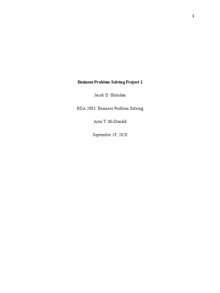 Business Problem Solving Project 1 | PDF | Vulnerability (Computing ...