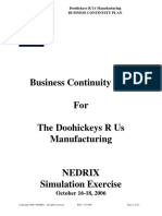 Business Continuity Plan For The Doohickeys R Us