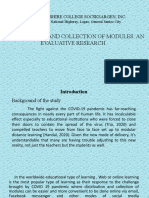 Distribution and Collection of Modules: An Evaluative Research
