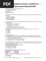 In Case of Doubts in Answers, Whatsapp 9730768982: Cost & Management Accounting - December 2019