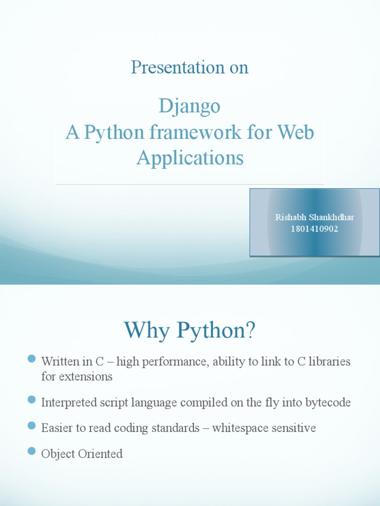 Presentation On: Django A Python Framework For Web Applications | PDF ...