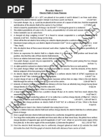 Practice Sheet-1: Electric Field & Gauss Theorem