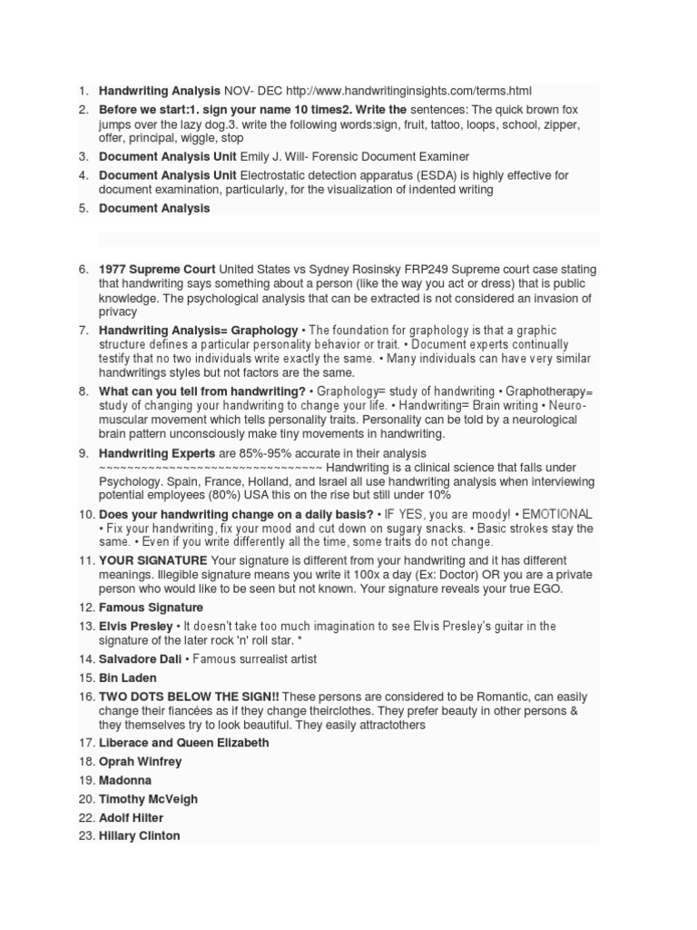 Handwriting Analysis PDF Graphology Emotions