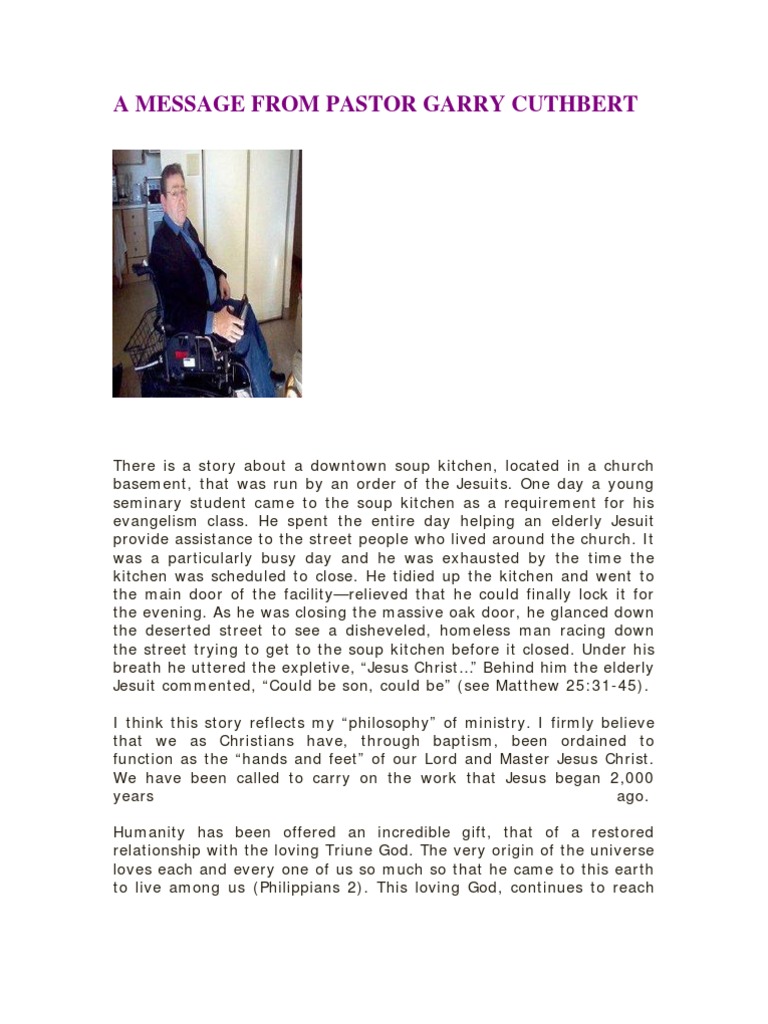 Pastor Cuthbert's Call to Serve the Needy | PDF
