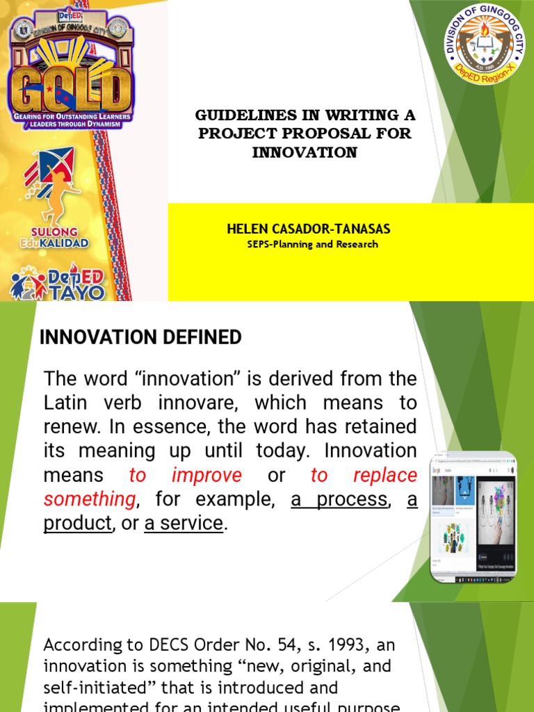 Innovation Proposal Writing Guidelines | PDF | Innovation | Distance ...