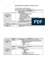 Ejemplo de La Programación de La Primera Semana de Curso