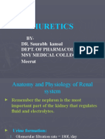 Diuretics: BY-DR. Saurabh Kansal Dept. of Pharmacology Msy Medical College Meerut