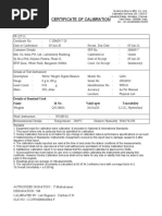 Certificate of Calibration: Details of Standard Used Name Id No. Valid Upto Traceability