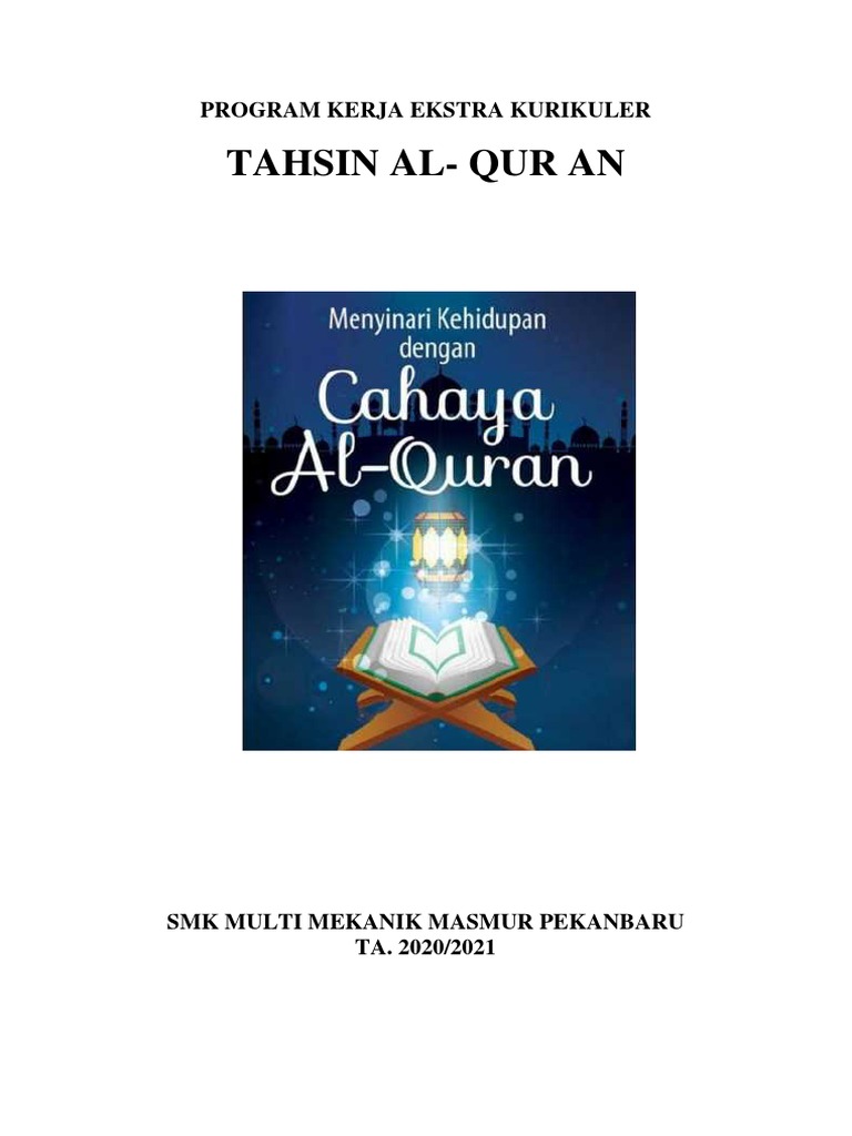 Program Kerja Tahsin Al Quran SMK Mamsur | PDF