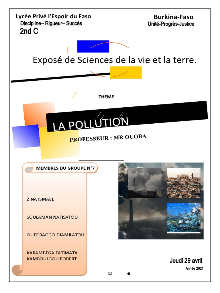 Exposé sur la pollution de l'environnement | PDF | la pollution ...