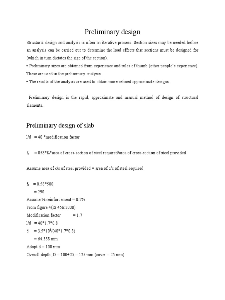 Preliminary Design and Load Calcualtions | PDF | Stiffness | Force