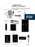 Analytical Chemistry WORKSH EET #1 - Lab Equipment