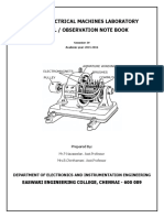 Ei 6411 Electrical Machines Laboratory Manual / Observation Note Book