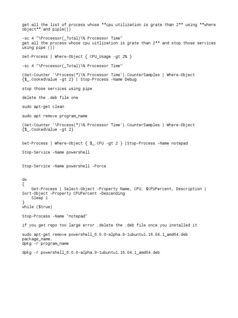 PowerShell CPU Management Guide | PDF | Teaching Methods & Materials ...