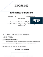 Mechanics of Machine: Instructor 2k18 Session