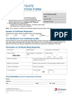 Birth Certificate Mail Application Form: Number of Certificates Requested