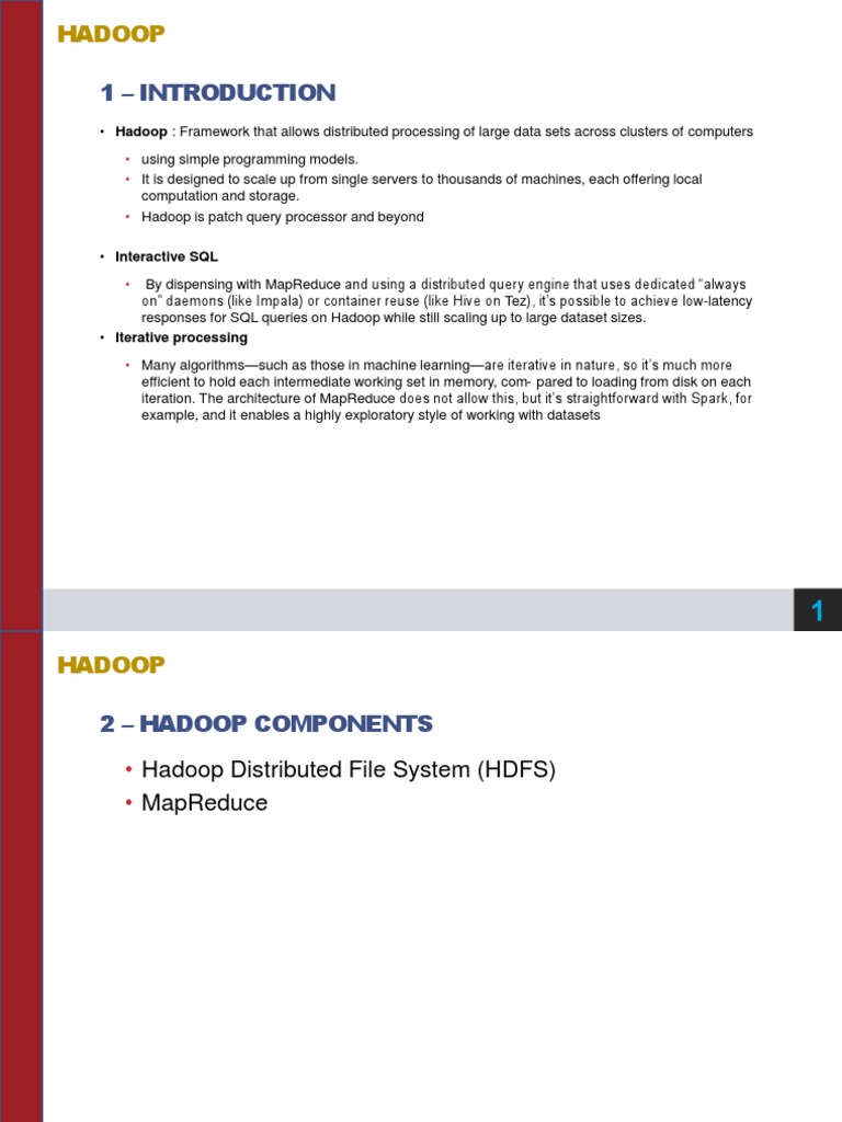 Hadoop Major Components | Descargar gratis PDF | Apache Hadoop | Map Reduce