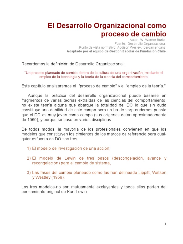 Fases Del Cambio | PDF | Desarrollo organizacional | Planificación