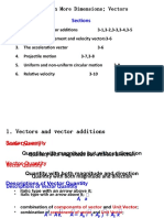 Kinematics in More Dimensions Vectors