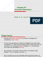Chapter # 5 Synchronous Generators: Week # 13, Lecture 38