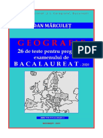 Geografie. 26 de Teste Pentru Pregătirea Examenului de Bacalaureat - 2020, Ioan MĂRCULEȚ, Colegiul Naţional „I.L. Caragiale”, IsBN 978-973!0!30649-1, București, 2019, 83 Pag.