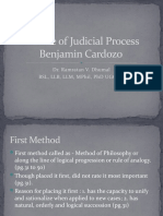 Nature of Judicial Process Benjamin Cardozo: Dr. Ramratan V. Dhumal BSL, LLB, LLM, Mphil, PHD Ugc JRF